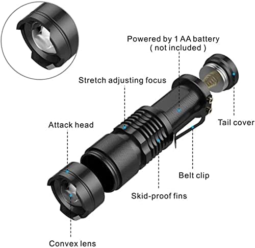 KOMI LED Flashlights - High Lumens 5-Pack | Waterproof & Adjustable Focus for Outdoor Use