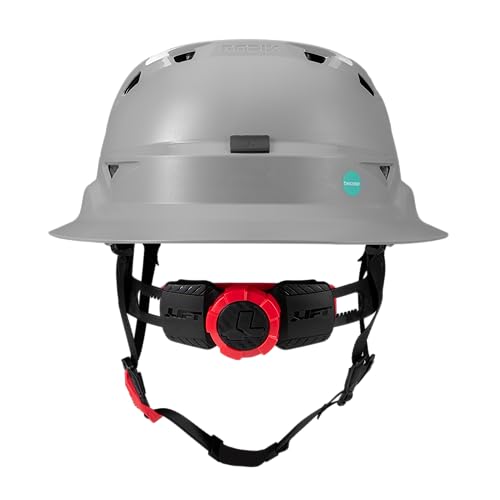 Lift Radix Full Brim Vented or Non-Vented Hard Hat with Emergency ID, Grey