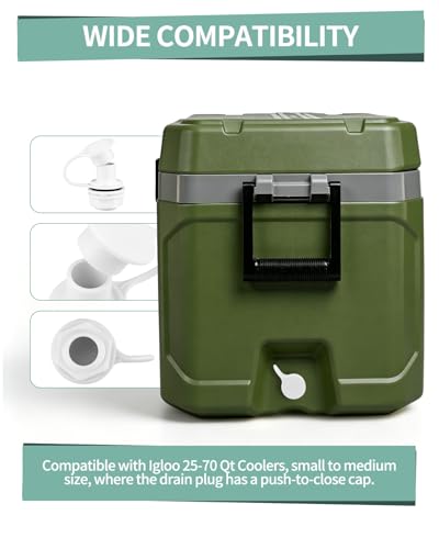 Cooler Drain Plug Replacement Kit for Igloo 25-70 Qt Ice Chests - Leak-Proof Seal