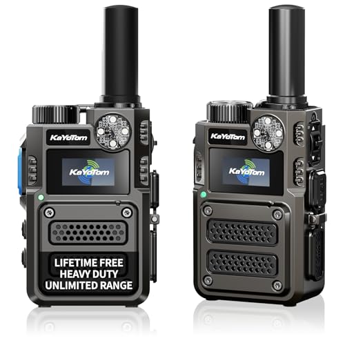 KaYoTom 2-Pack Gray Long Range Walkie Talkies with 4G LTE, Unlimited Coverage