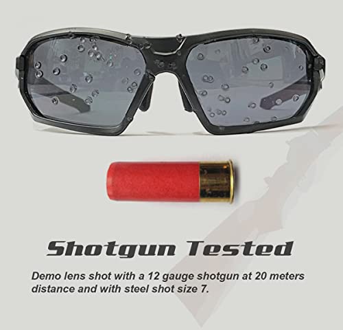 Ballistic Tactical Impact Protection Shooting Glasses ANSI Z87.1+ Anti-Fog Military Grade Airsoft Range Black Blue