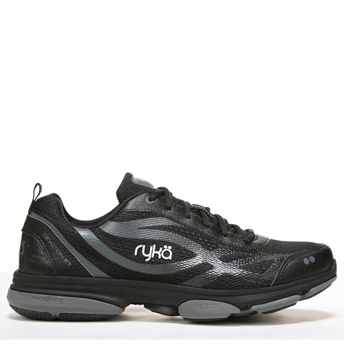 Women's Cross Training Shoes with Cushion & Support - Black/Gray/White, Size 7.5