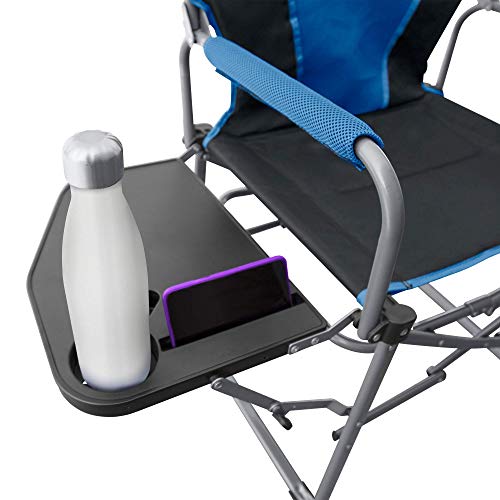 Outdoor Folding Director's Chair with Mesh Armrest & Table – Heavy Duty, Portable