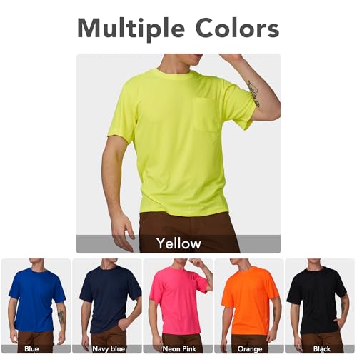 High Visibility Safety T-Shirt XS-6XL with Custom Logo Long Sleeve 5XL Yellow