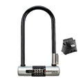Bike U-Lock with Combo Lock & 12.7mm Steel Shackle - Black, Size