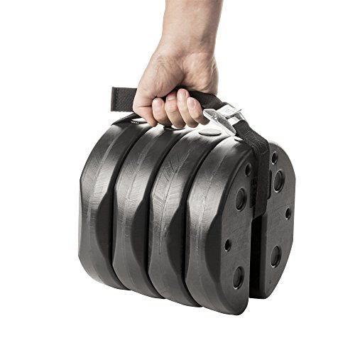 40 lb Canopy Weights Set with Carry Strap - No-Pinch Outdoor Tent Stabilizers