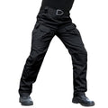 Men's Stretch Tactical Cargo Pants 34W x 32L Water-Resistant Ripstop Outdoor Pants - Black