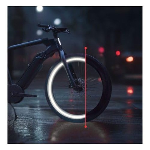customTAYLOR33 High-Intensity Grade Reflective Wheel Rim Tape for Bicycles and e-Bikes, Black, 20" Tires