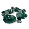 GSI Outdoors Pioneer Enamel 12-Piece Dinnerware Set for 4 People, Green