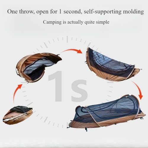 Ultralight Pop Up Bivy Tent for Camping & Hiking - Army Green, Waterproof, 1 Person