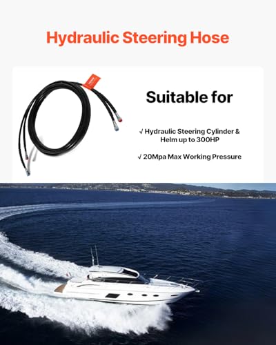 VEVOR 20ft Hydraulic Steering Hose Kit 2-Pack for Marine Outboard Systems up to 300 HP