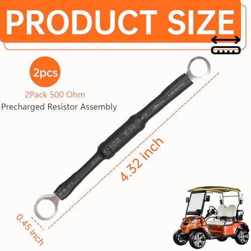 2 pcs 500 Ohm Pre-Charge Resistor Assembly for EZGO Golf Carts
