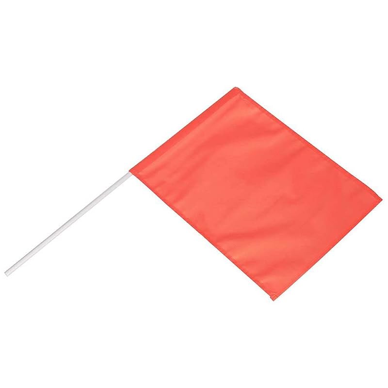 Seachoice Vinyl Water Ski Flag with 24in Pole, High-Visibility Orange Flag for Boating