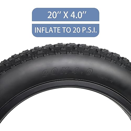 20x4.0 Fat Bike Replacement Tire - All-Terrain MTB, Snow, Beach, Trail - Qty 2