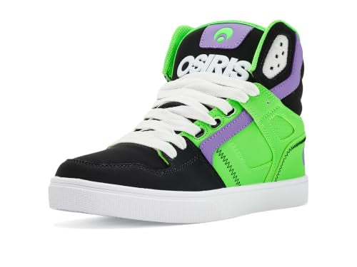 Osiris Men's Clone Skate Shoes Lime Black Purple 9 - Durable Skate Sneakers