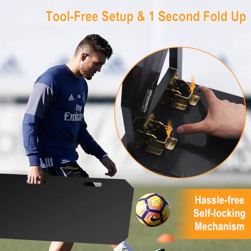 Black 40x16 Inch 3-Angle Soccer Rebounder Board for Passing Shooting Training