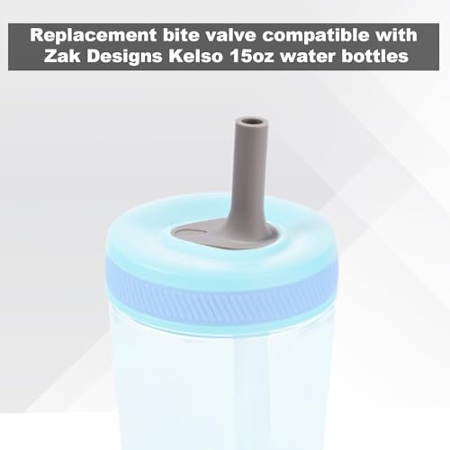 Gray Silicone Replacement Bite Valves for Zak Water Bottles - 6 Pack