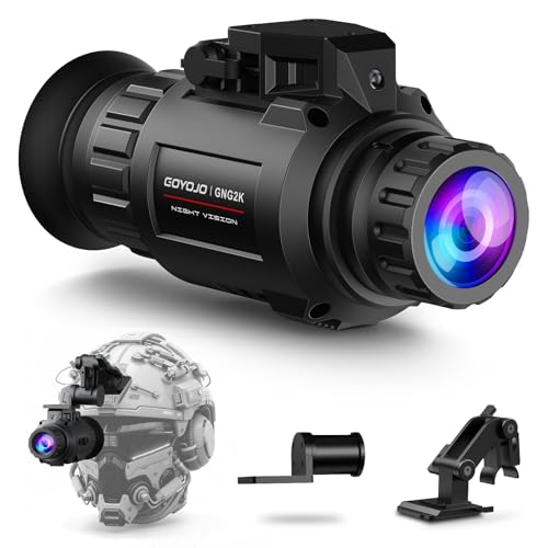2K Night Vision Monocular - Digital Infrared Goggles with 4 Color Modes, Helmet Mountable, 60Hz Refresh, 940nm IR, 0.0001 Lux Sensor