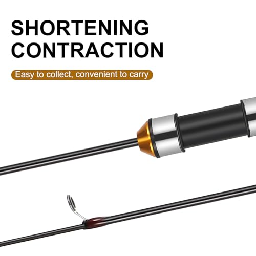 25.6 Inch Pocket Telescopic Fishing Rod - Ultra-Light Carbon Travel Ice & Saltwater Rod with Cork Handle