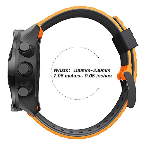 NotoCity Silicone Watch Band for Suunto 7, 9 Spartan & GPS - Orange-Black