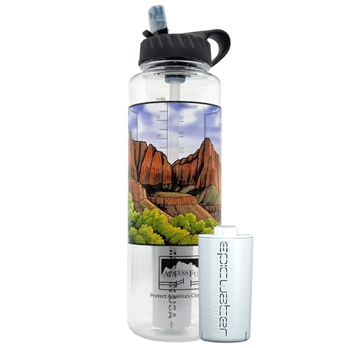 Epic Water Filters Nalgene OG Water Bottle 48.1 oz Access Fund 2024 Special Edition with Dual Filters