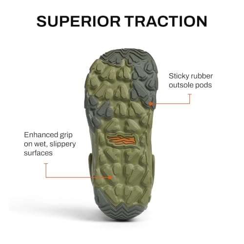SITKA Ranger Camp Water Shoes for Men - Lightweight Foam Water Sports Footwear, Pine Green 10