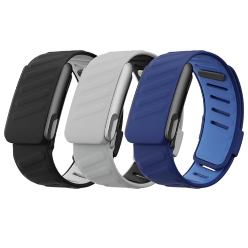 Silicone SportFlex Wristbands for WHOOP 5.0/MG Band - Black Gray & Blue Variation