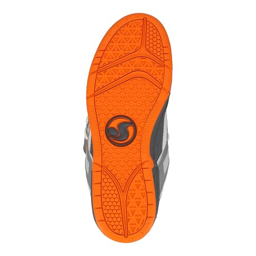 DVS Mens Comanche Skate Shoes 10.5 Charcoal Grey Orange High-Quality Leather