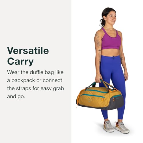 Osprey Daylite 45L Duffel Backpack - Versatile Travel & Gym Bag, Black