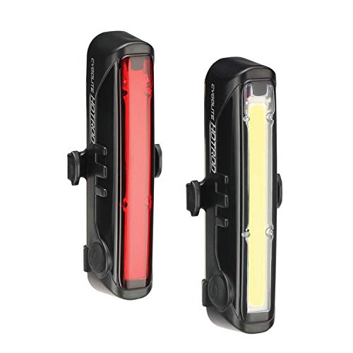 Cygolite Bike Front & Tail Light Set - 110 & 50 Lumens USB Rechargeable, Waterproof Cycling Lights