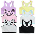 Girls Cotton Sports Bras for Teens - 7-9 Years, 6 Colors