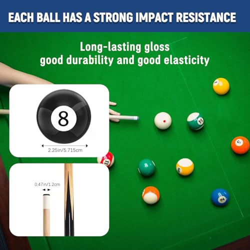 95 Pcs Pool Table Accessories Set Billiard Kit with Balls Cues Chalk & More