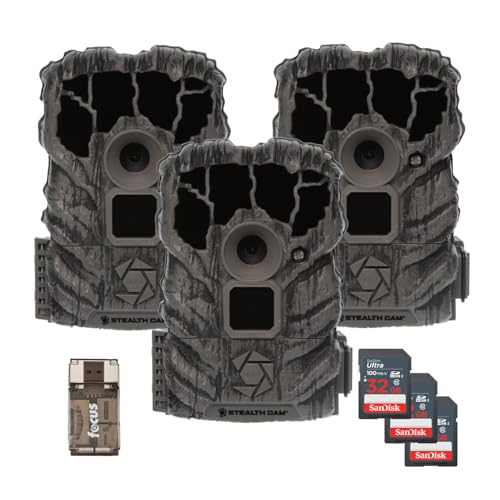 Trail Camera Bundle 3-Pack - 14MP Game Cameras with 3x32GB SD Cards