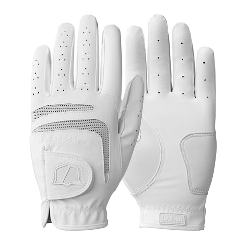 Women's Golf Gloves Grip Plus - Right Hand, Medium, White - Enhanced Breathability & Control