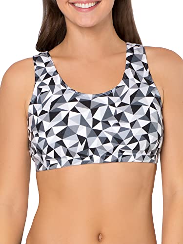 Women's Wireless Cotton Sports Bra - Multipack, Kaleidoscope/White/Punchy Peach 44