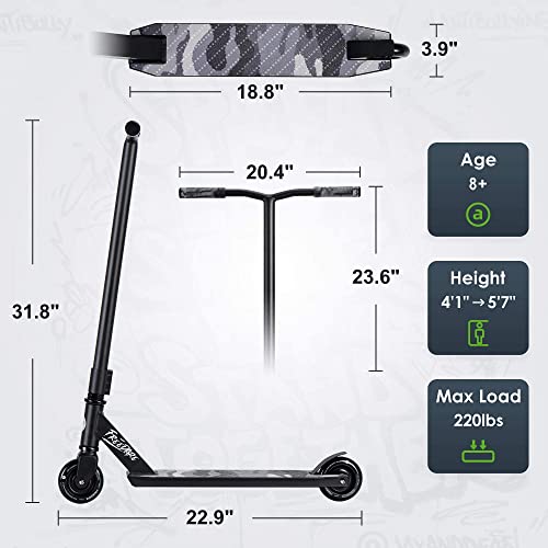 FREEDARE Complete Pro Stunt Scooter Kids Teens Adults Black JB1