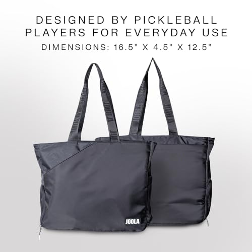 Black JOOLA Pickleball Tote Bag with Paddle & Shoe Compartments - Everyday Series