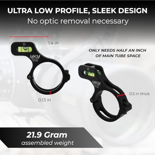 MK Machining 30mm Billet Scope Level Kit Ultra-Low-Profile Bubble Level, Hinged Clamp & Allen Wrench