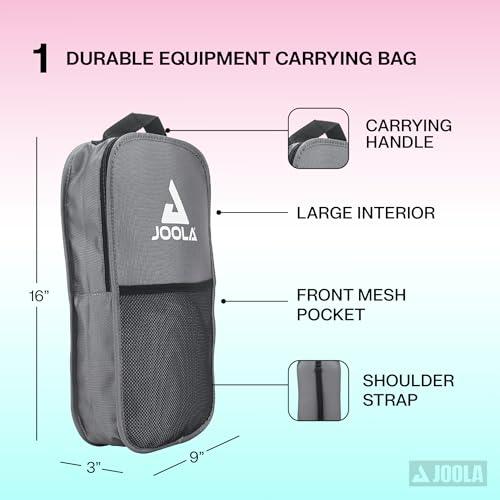 JOOLA Pickleball Paddles Set of 2 - Teal/Pink - Fiberglass Surface, Lightweight & Durable, Includes Balls & Bag, USAP Approved