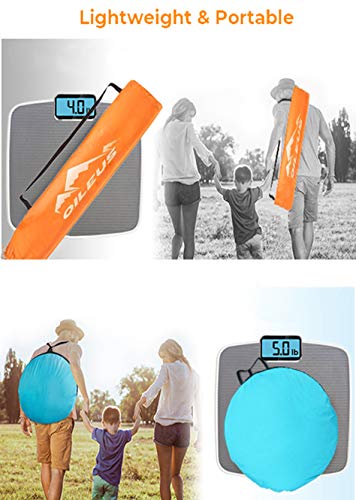 Oileus Extra Large 4-Person UV Beach Tent with Sand Pockets - Orange