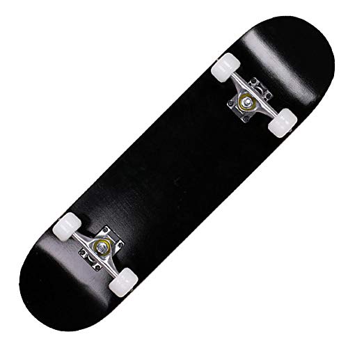 All Black 31'' Maple Complete Skateboard for Beginners Kids & Adults