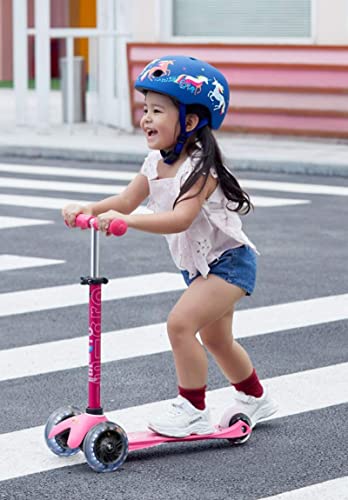 Light Pink Micro Kickboard Mini 3-Wheel Toddler Scooter with LED Lights