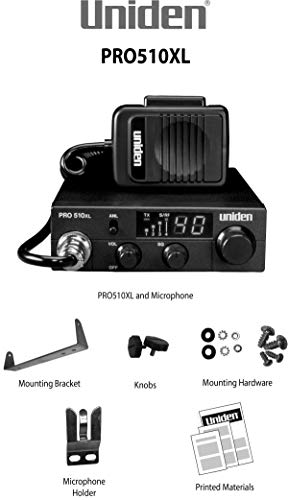 Uniden PRO510XL 40-Channel CB Radio - Compact, Backlit LCD, Public Address, 7W, One Size