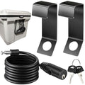 Cooler Lock Brackets with 4.92 ft Security Cable - Black Titanium Coating 2 Pack
