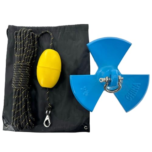 20 lb Blue Marine River Anchor Kit with 50ft Rope for Kayaks, Canoes & Small Boats