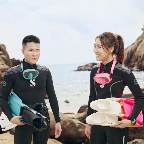 Frameless Pink Dive Mask - Low Volume Snorkeling Mask with Clear Lens