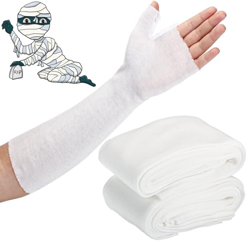 Halloween Mummy Gauze Bandage Wrap 3x12 Inch - 20 Pack for Cosplay & First Aid