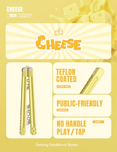 Nabalis Yellow Butterfly Knife Trainer - 7075 Aluminum, Teflon-Coated, Public-Friendly Balisong