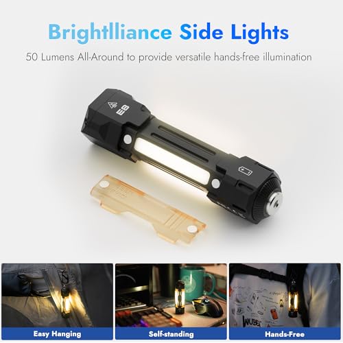 WUBEN E8 Rechargeable LED Flashlight with UV Light, 1300 Lumens, Compact & Multi-Mode