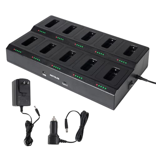 Retevis RT22 Walkie Talkie Charger 10-Way Multi-Unit Charging Station - 1 Pack